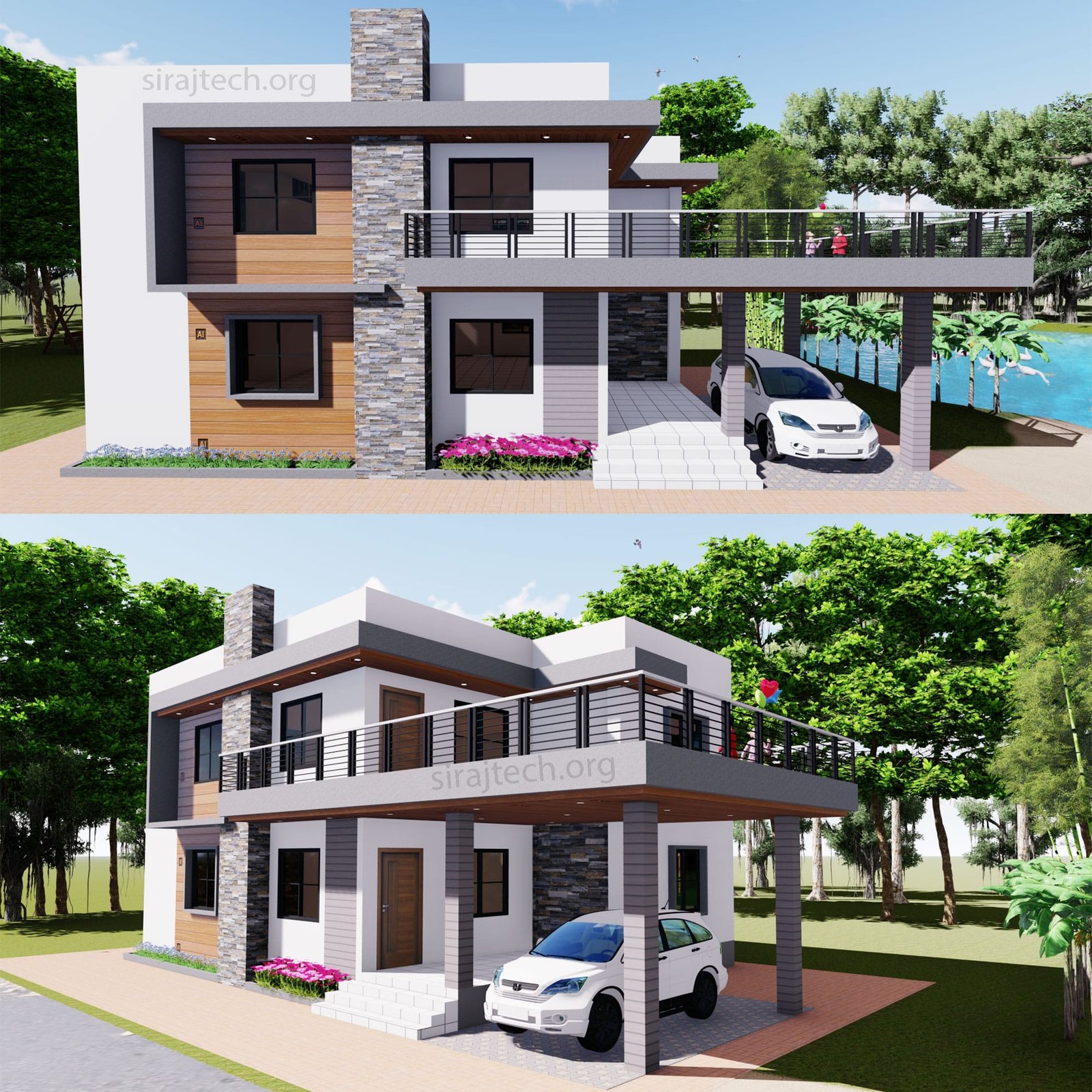 Duplex House Plan - Two Storey House Design | দোতলা বাড়ি 4