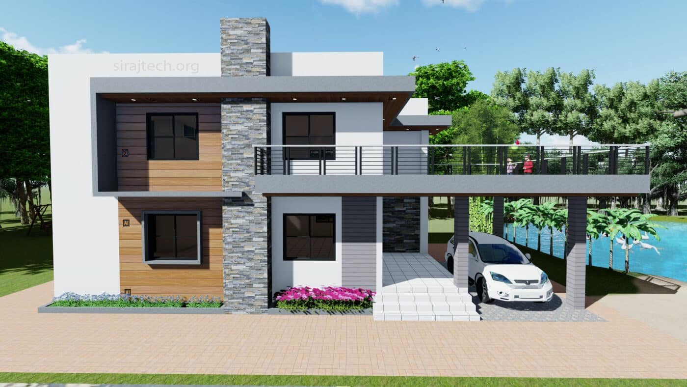 4 bhk house design in village