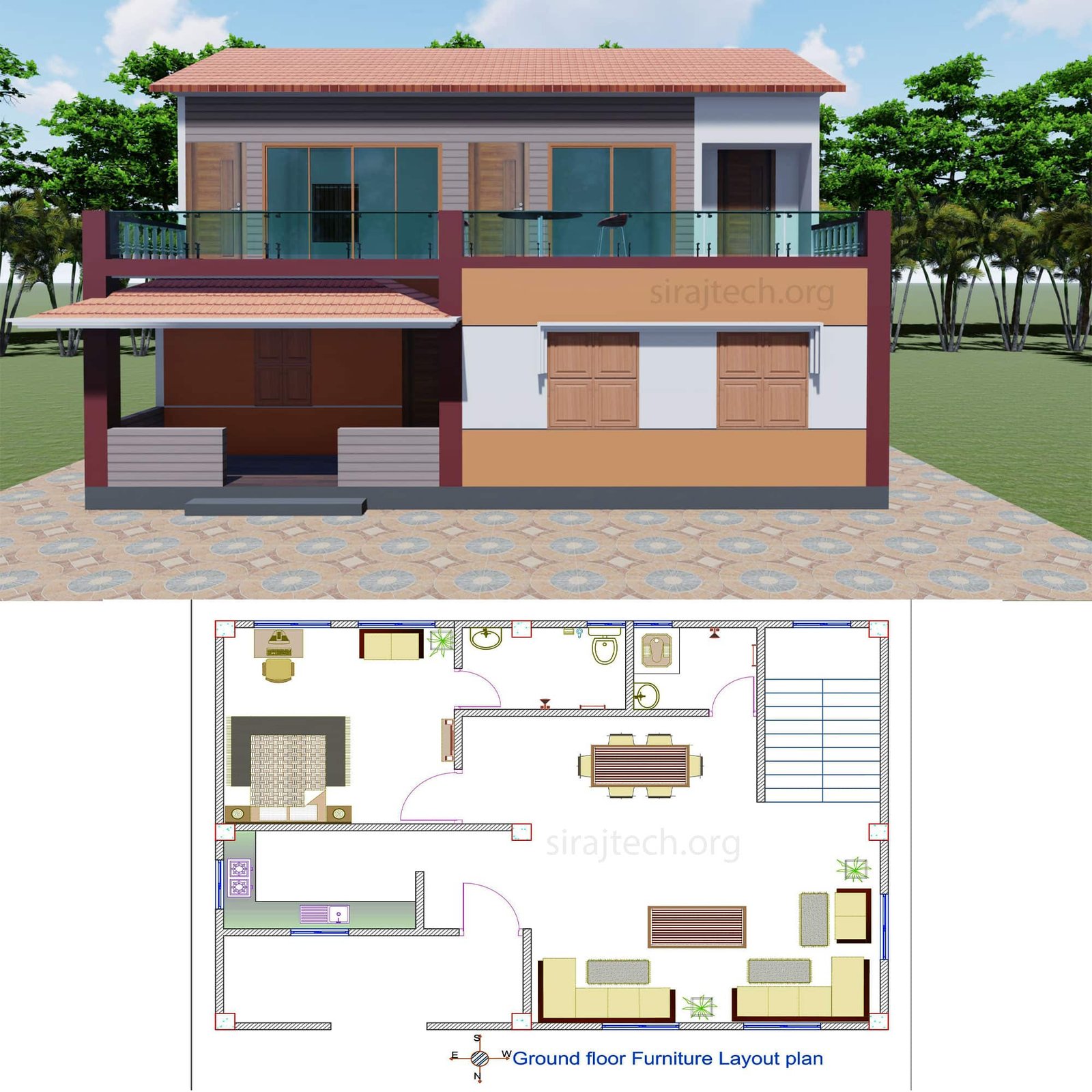 Duplex small house design - কম খরচে ডুপ্লেক্স বাড়ির ডিজাইন