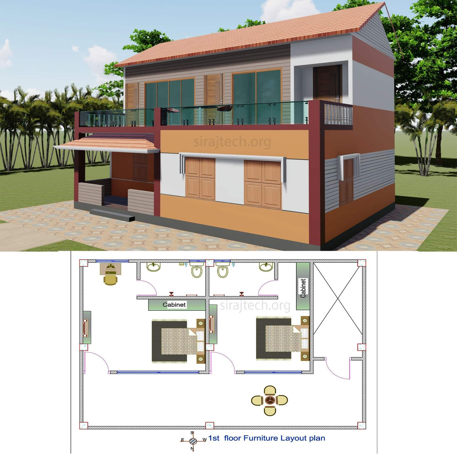 Duplex small house design - কম খরচে ডুপ্লেক্স বাড়ির ডিজাইন 2