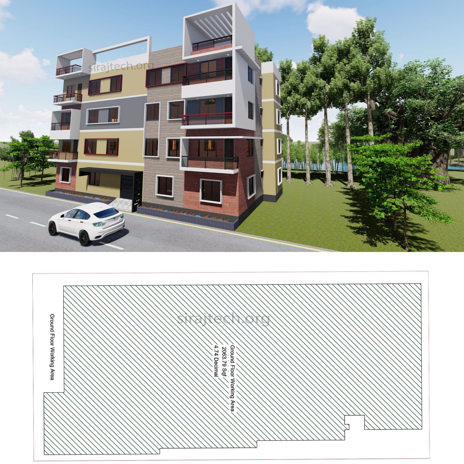 Modern 4 story House Design- ৪ তলা বাড়ির ডিজাইন 4