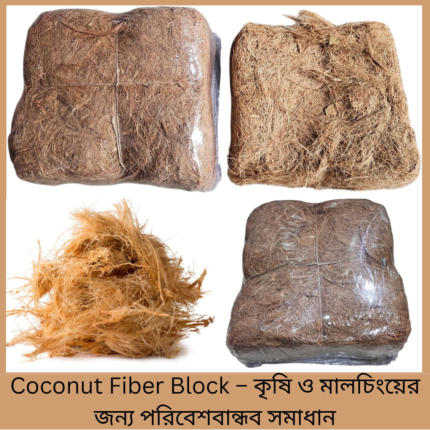 Coconut Fiber Block – কৃষি ও মালচিংয়ের জন্য পরিবেশবান্ধব সমাধান